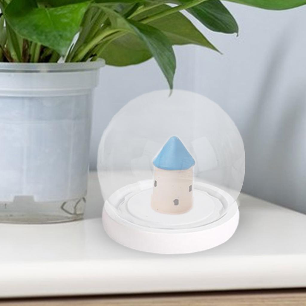 Mini Glass Dome Container Decorative Dome Clear Glass Dome with Base Glass Dome for Flower Small Plant Decor Round Jar Display C