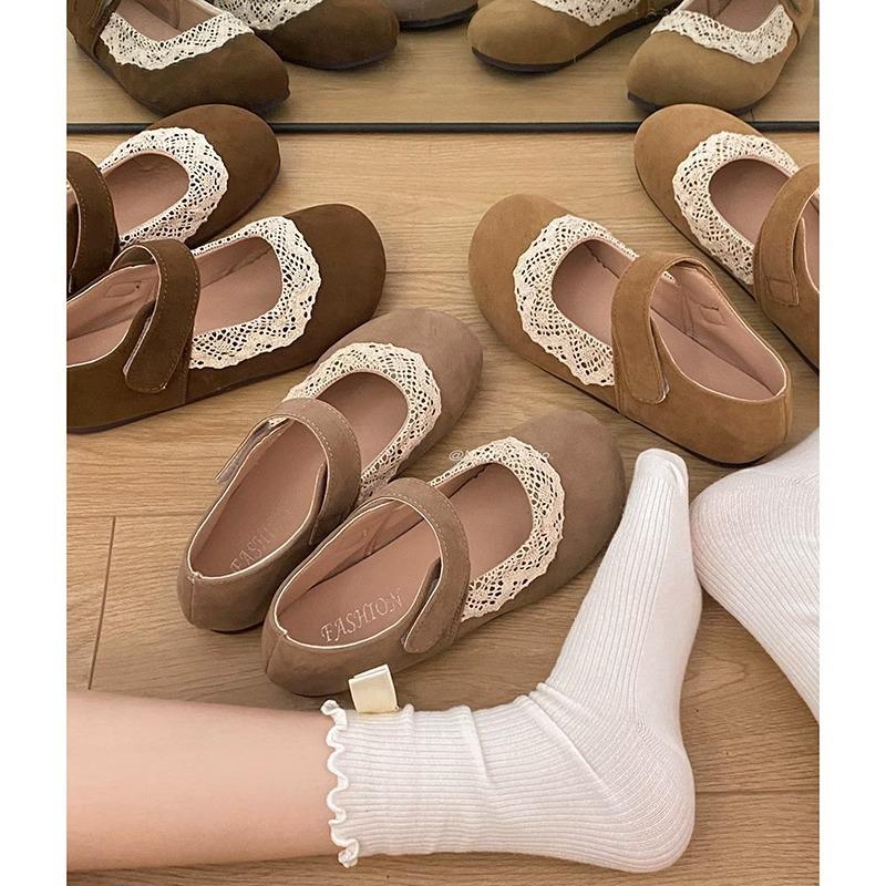 Fischerschuhe 2025 neue flachbodige Retro Französische Mary Jane Damenschuhe Frühling und Herbst weichsohlige vielseitige Doudou Einzelchuhe Kinder