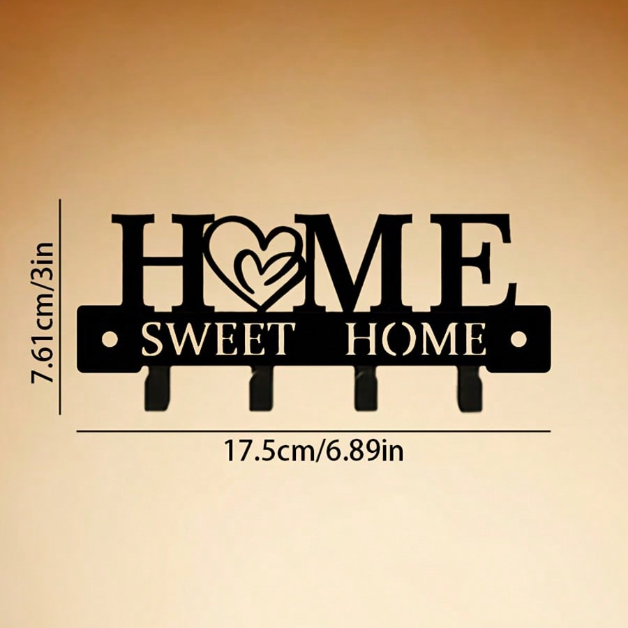 

Metal Key Holder Wall Mount for Home Entryway Garage, Decorative Hook Rack Organizer for Keys Coats Hats Towels