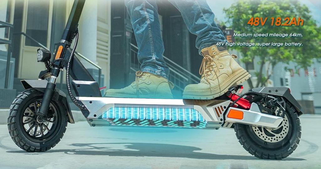 Foldable Electric Scooter Kukirin M4 Max, 800W Motor, 48V 18.2Ah Battery, Top Speed 45km/h, Cruising Range 65km, 10-inch Tires+4 Gifts