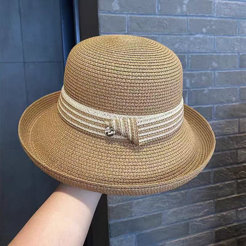 Sun Protection Womens Wide Brim Straw Hat With Foldable Design For Summer Outdoor Activities
