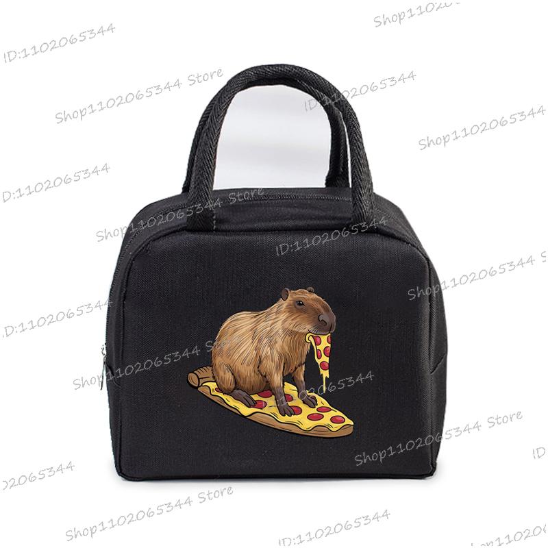 Insulated Lunch Bag Cartoon Pizza Capybara Series Insulation Bento Pack Women Men Cute Capybara Meal Pack Kids Bento Lunch Bags