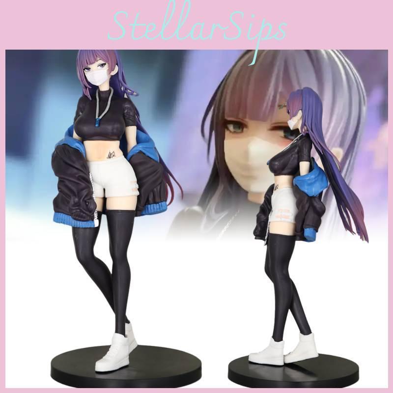 Pvc Masked Girl Yuna Figurine Cute Anime Desktop Display Model For Collectors