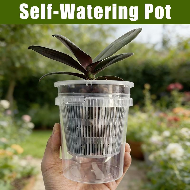 Self Watering Orchid Pots Double-Layer Mesh Pot Root Control Transparent Flowerpot Nursery Plants Pot With Holes Garden Supplies