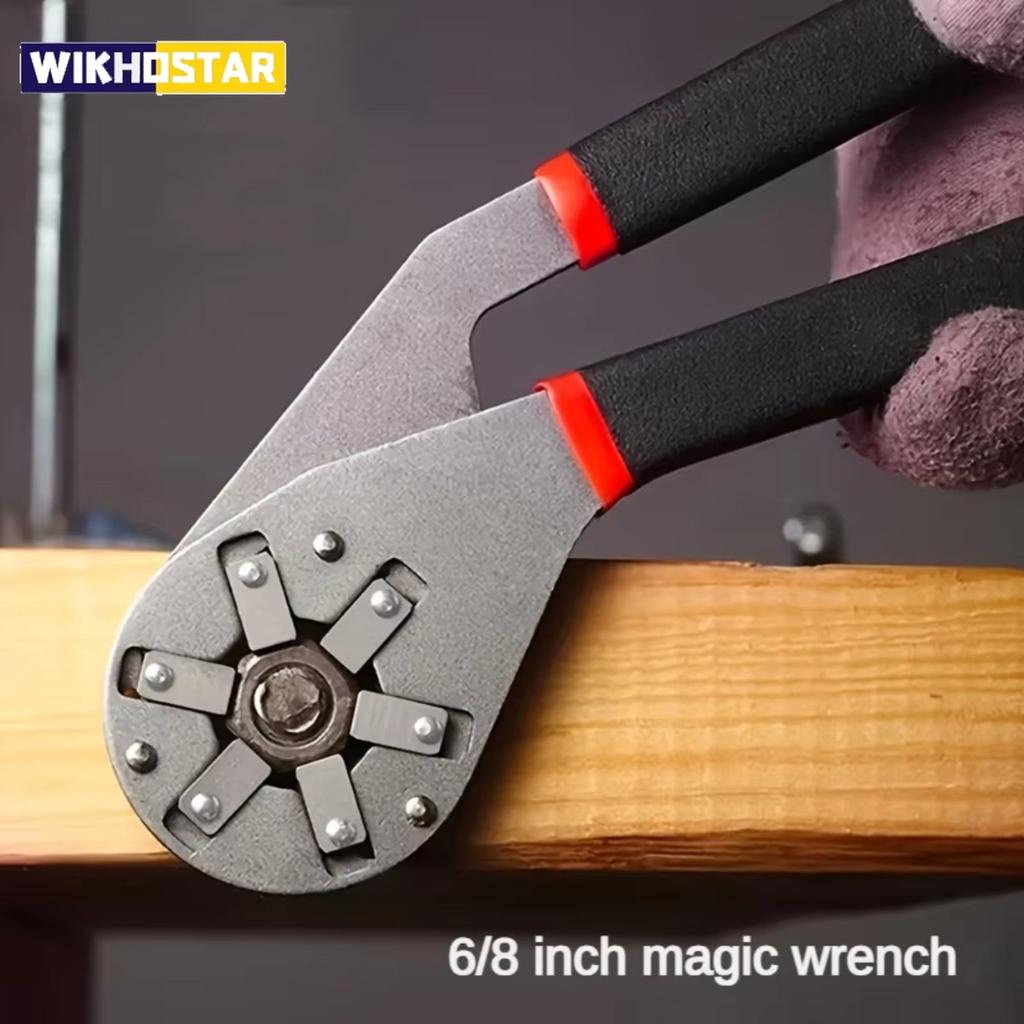 6/8 Inch Magic Wrench Household Maintenance Adjustable Twisting Hand Clamping Socket Outer Hexagonal Multifunctional Tool