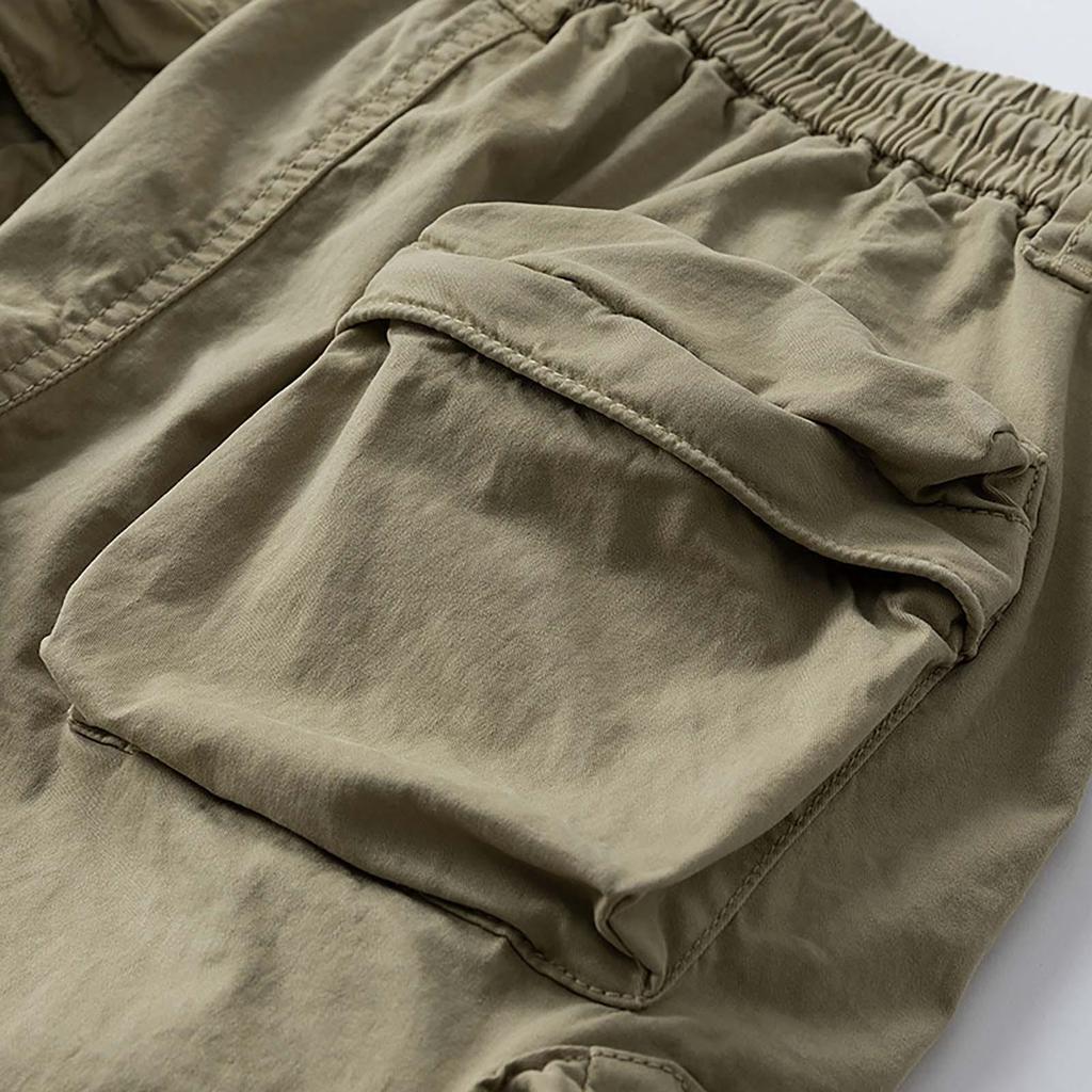 Men's Stretch Pants With Multiple Pockets, Fashionable Workwear Shorts