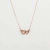 Purple Gold-Plated Rose Gold Heart-To-Heart Color Gold Necklace Fashionable And Simple Double Heart Chain For Women