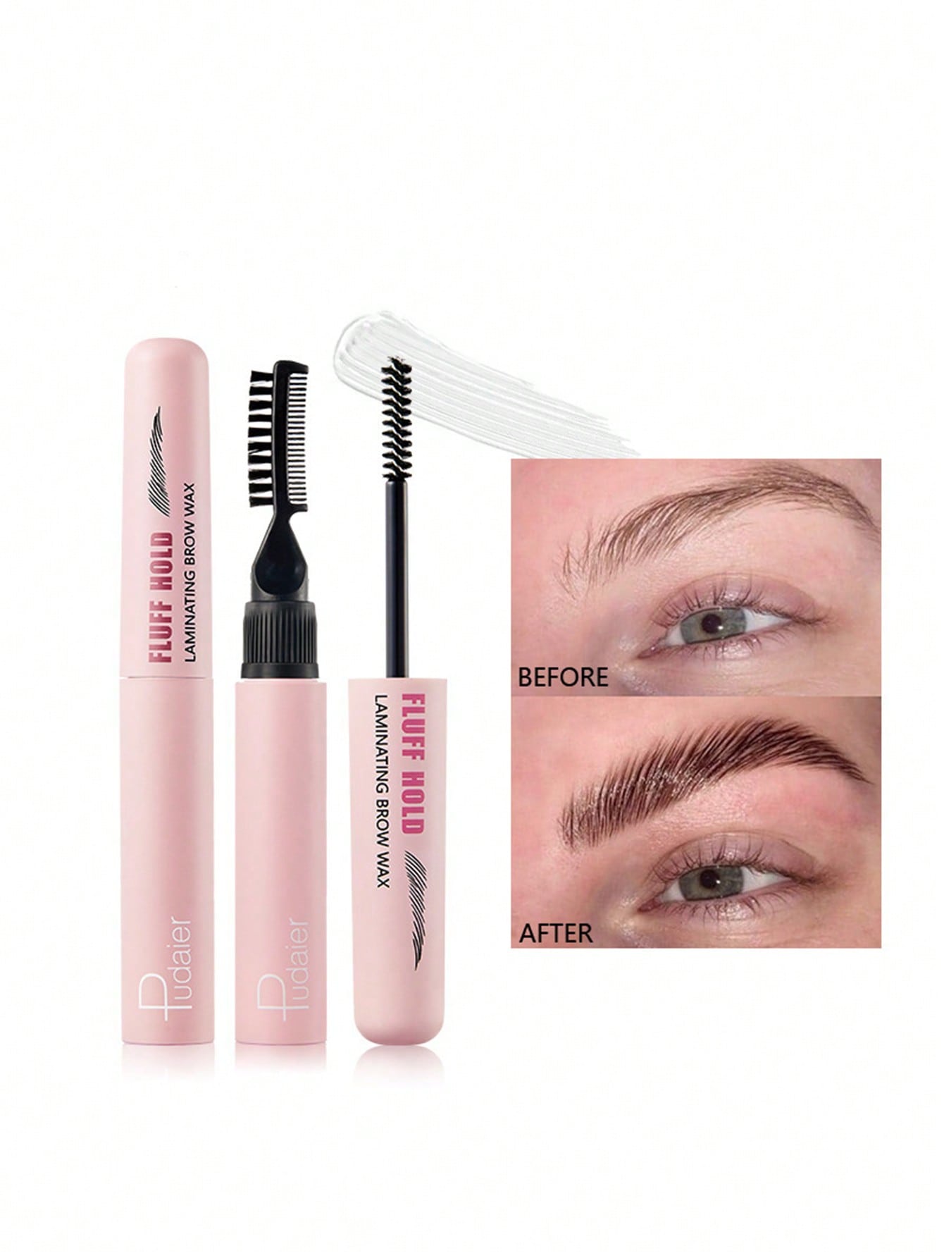 

Натуральный 3D-гель для бровей с двусторонней кистью, расческой для бровей, прозрачным гелем для бровей для формирования и укладки бровей чистый