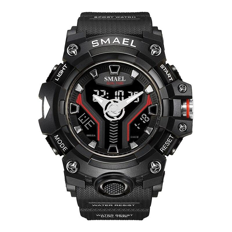 

New Sport Watch for Man Dual Time Watch for Men Shock Resistant Led Light Watch Military 8075 Quality Mens Sports Watches No