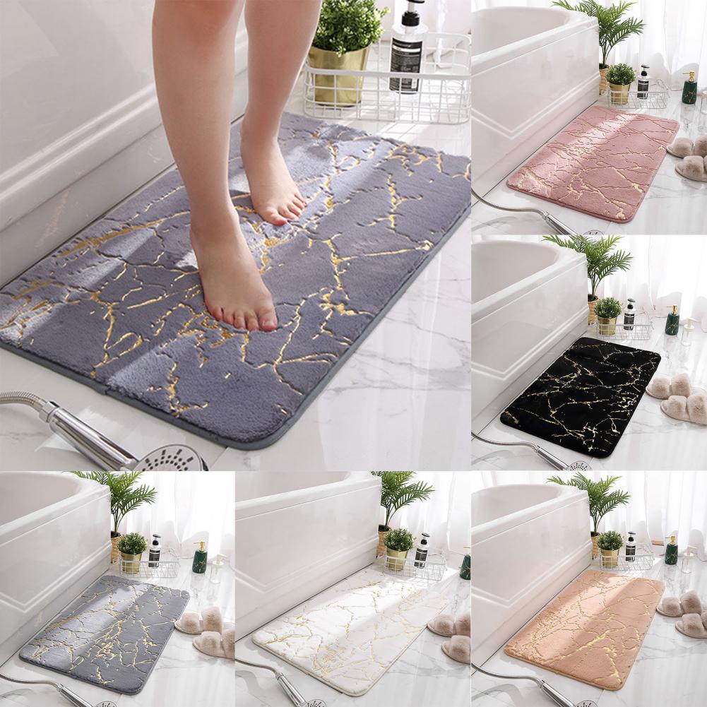Bath Mats Rugs & Toilet Covers Non Slip Soft Thick Absorbent Marble Design Bathroom Mat