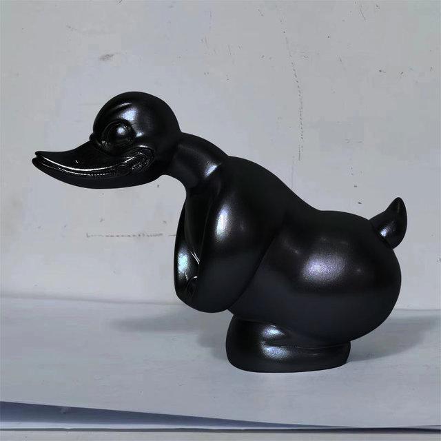 Hood Angry Duck Car Front Ornament Motorcycle Resin Decoration Duck Painting Electroplating Angry Duck Car Hood Decoration