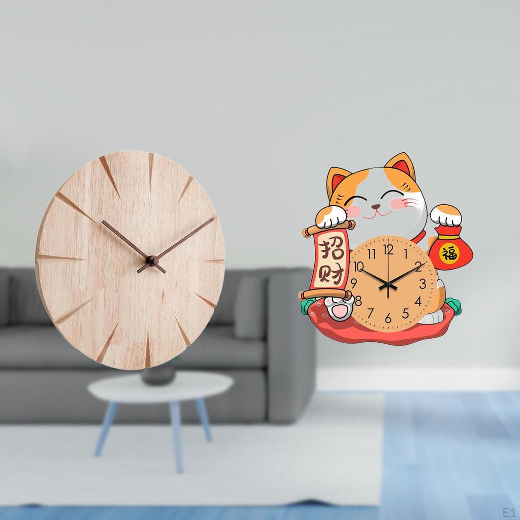Creative Silent Clock Non Ticking Decorative Hanging Gift for Restaurant Office Kids Children