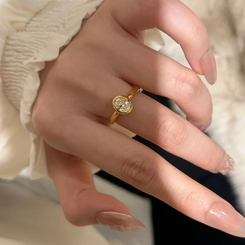 Elegant French Style Moissanite Stone Ring For Women With Unique Adjustable Design