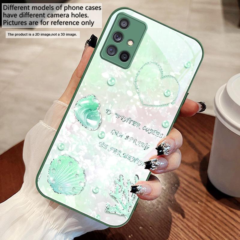 

Красива фіолетова мушля для Samsung A73 72 71 A70 56 55 54 A53 52 51 50 42 A35 A34 33 32 31 26 25 24 23 22 30 скляний чохол для телефону Galaxy A73 5G