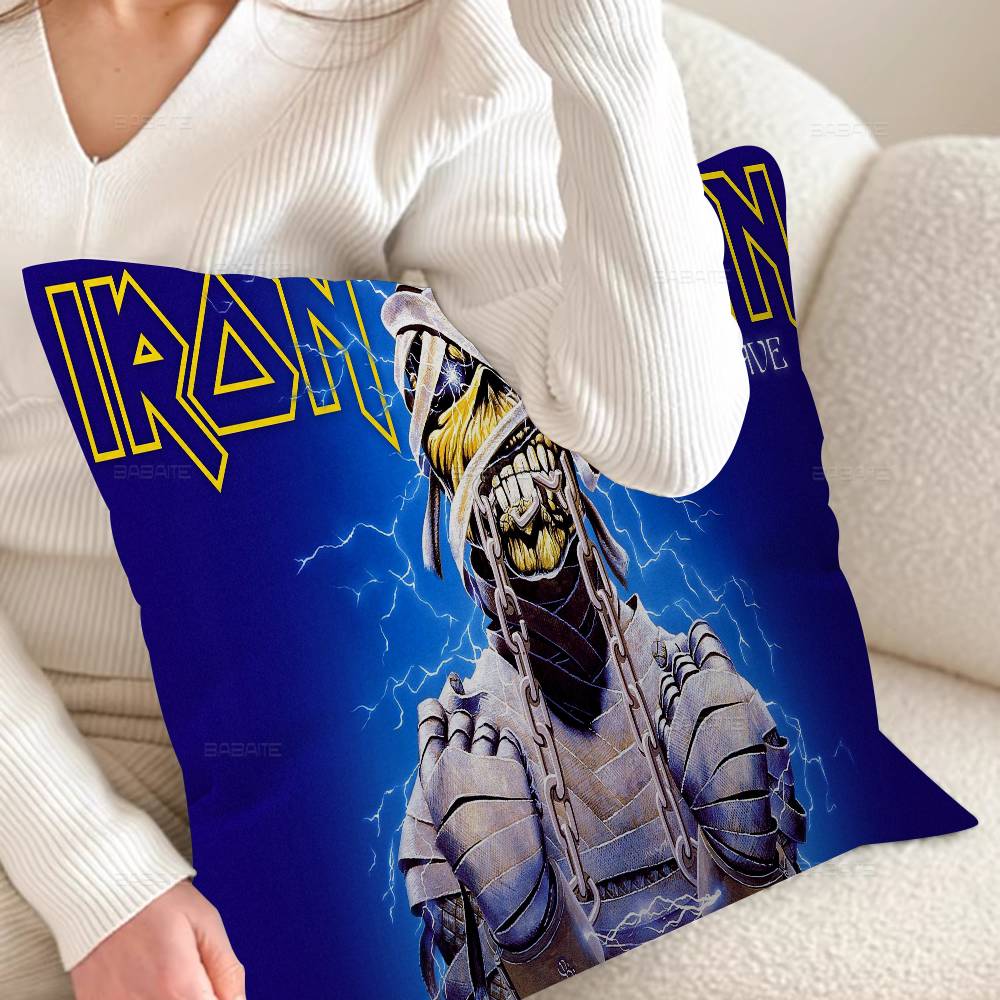 I-Iron-Maidens Metal Band Personalized Picture Text Home Decorative Pillows Household Gifts 45x45cm