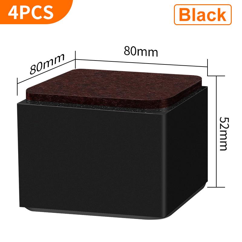 4PCS Carbon Steel Furniture Riser Beg Leg Raiser Adds Height To Heavy Furniture Round Square Sofa Chair Table Feet Riser Black