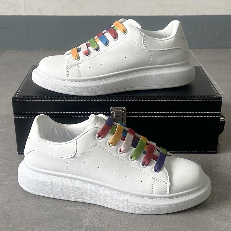 New Men s Trendy Thick Sole Casual Sports Board Shoes - White 42