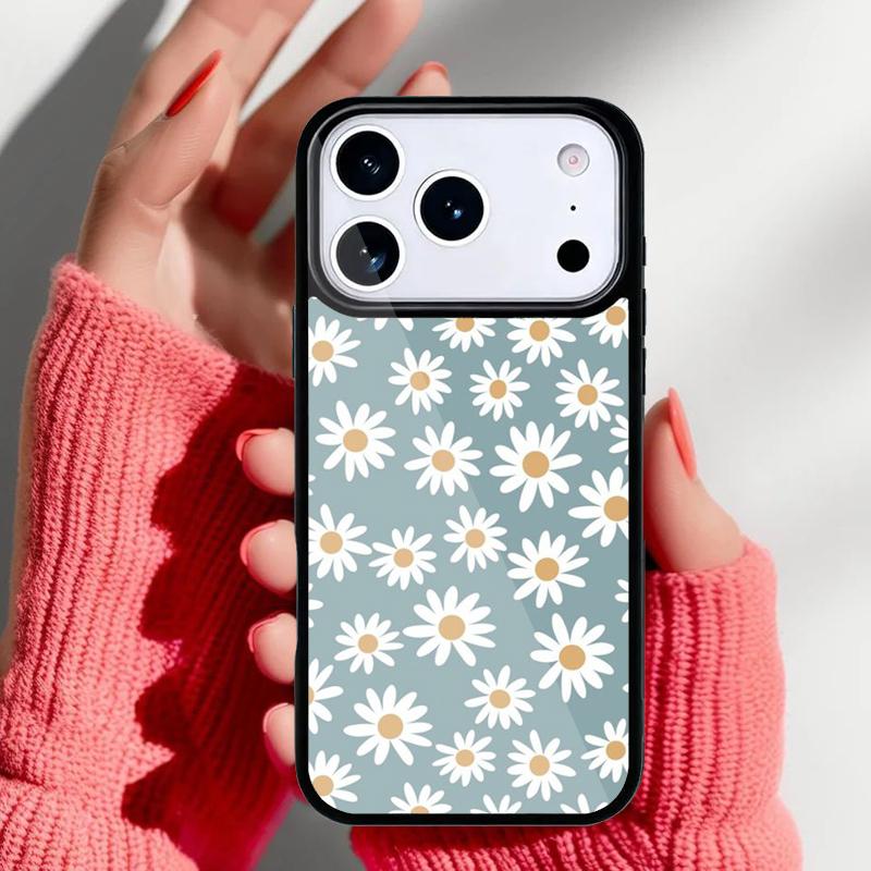 Daisy Flower Phone Case for iPhone 17 16 15 14 13 Pro Max Back Cover for 12 11 Pro Coque