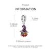 Halloween Copper Cute Emit Light Magic Hat Pumpkin Pendant Beads Fit Charms Bracelet For Jewelry Making Women Gifts