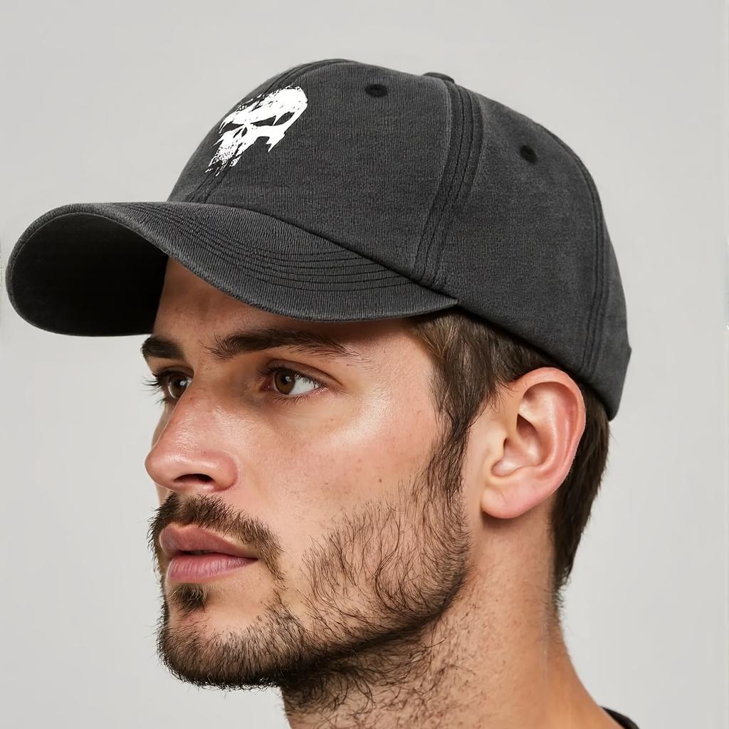 Fashion Printed Skull Baseball Cap Men's Outdoor Sun Protection Lightweight Sun Hat Outdoor Cycling Peaked Cap Casual Party Hip-Hop Hat