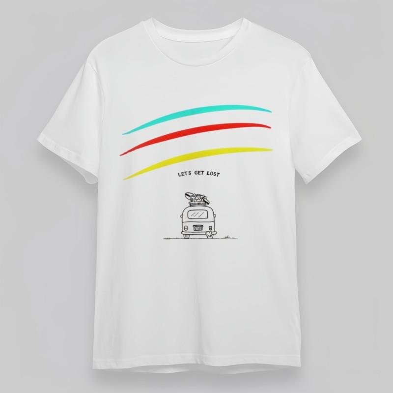 

Women s Plus Size Classic T-Shirt Rainbow Arches Adventure Van Graphic White Tee XL