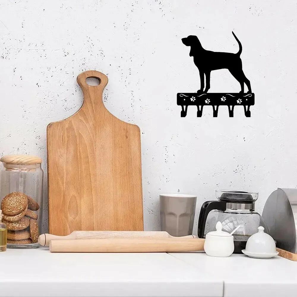Key Rack & Dog Leash Hanger Wall Metal Pendant Art - Home Decor for Kitchen Bathroom Living Room - Iron Art Decoration