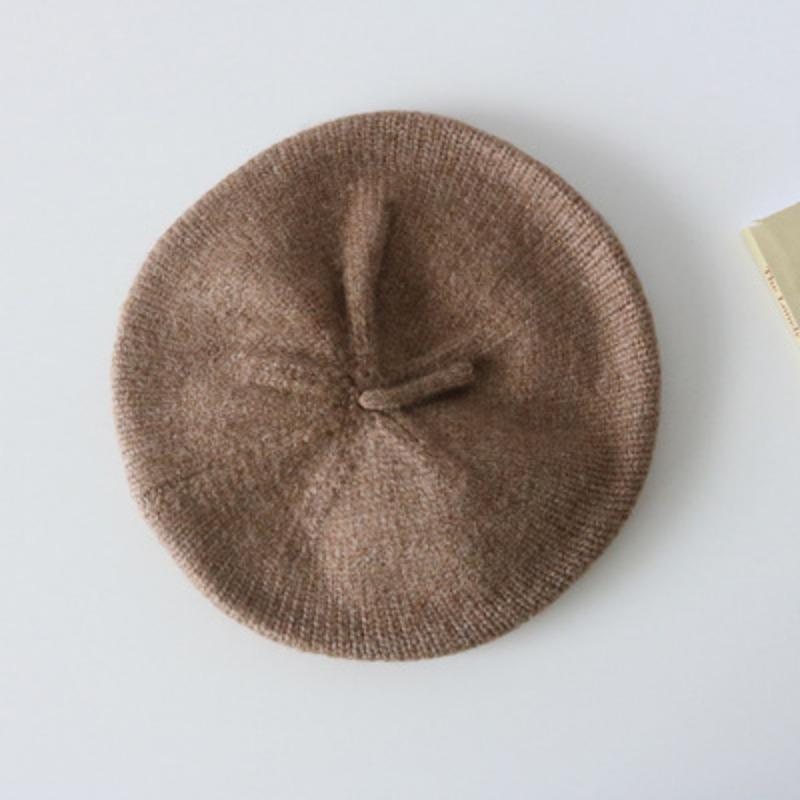 Hat Women's Winter Cashmere Beret Knitted Wool Bud Painter Hat Autumn Retro British Japanese Korean Style Trend