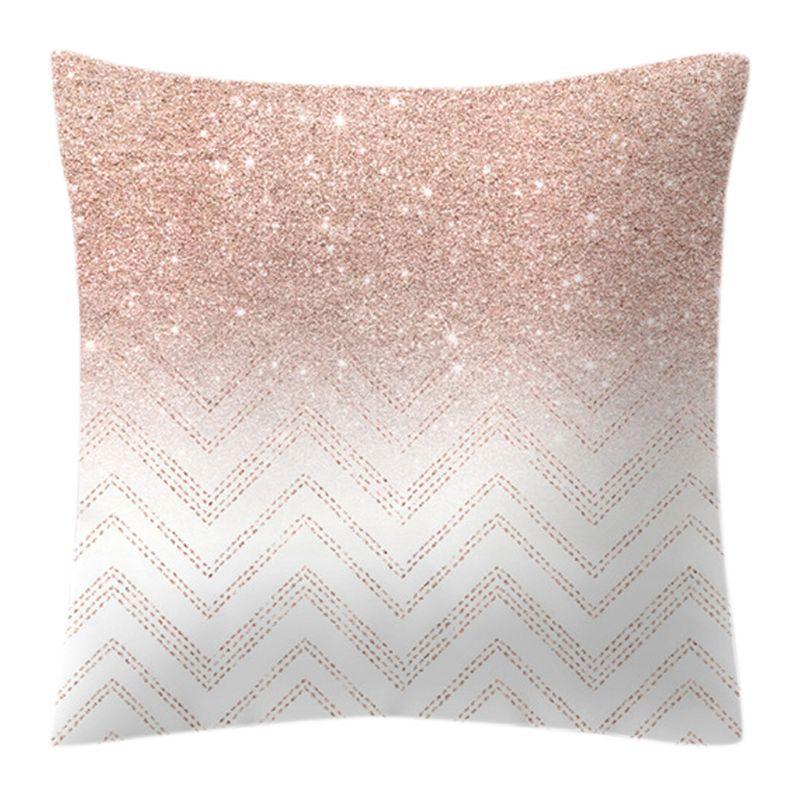 Elegant Rose Gold Geometric Pineapple Glitter Pillow Case For Chic And Trendy Living Spaces