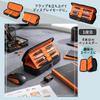 Plus Pen Case Pouch FABFAB Double Compartment Type Black X Orange FL-243CA 98-939