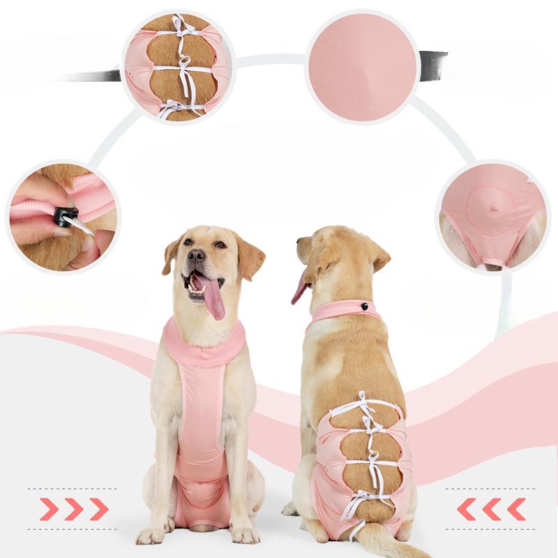 Pet Clothing, Dog Postoperative Recovery Clothing, Medium and Large-sized Dog Sterilization Clothing, Weaning and Lacing Style, Anti-licking