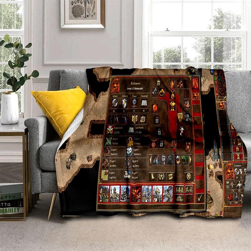 HOMM3 Heroes of Might and Magic Map 29 Style New Treasure Chest Blanket,Soft Throw Blanket for Home Bedroom Bed Sofa Travel Kid