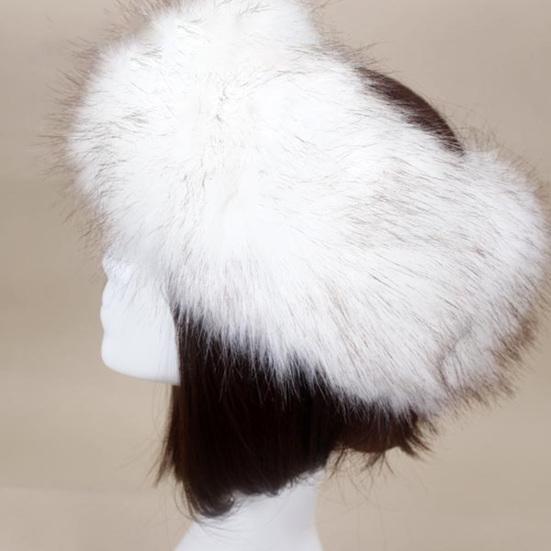 Women Hat Solid Color Faux Fur Headwear Brimless Empty Top Hat for Skiing