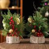 Christmas Tree Desktop Artificial Mini Xmas Tree Decor Red Berry Pinecone Green Home Fireplace Decoration Winter Navidad Gift