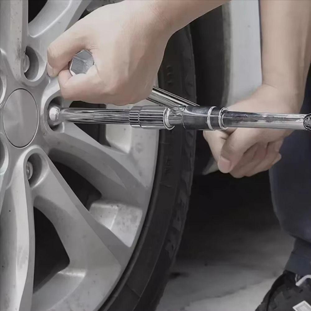 Hex Socket Collapsible Lug Wrench Labor-Saving Tire Repair Tool Folding Cross Wrench  Car Repair