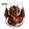 Bar Display Collection Items Mythic Dragon Glass Art Cup 3D Sculpted Drinking with Crystal Ball Unique Whiskey Tasting Cups 400ml Fantasy