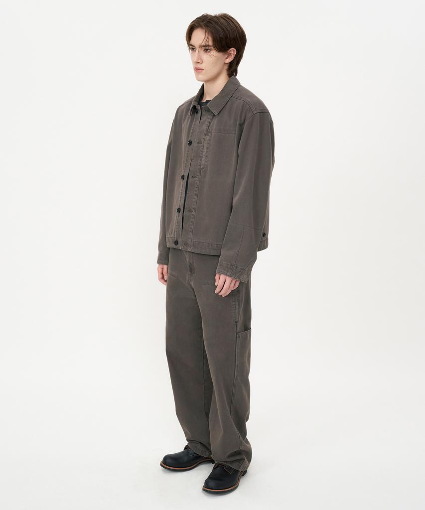 Insilence Garment-Dyed Bartack Jacket Worn Grey