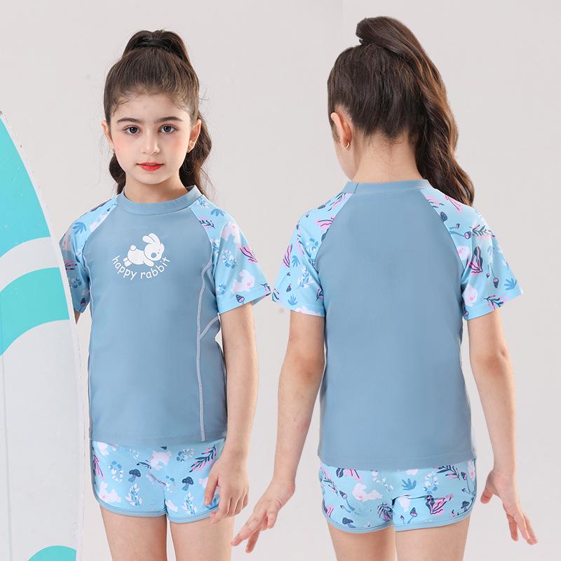 

2025 Girls Split Swimsuit: Stylish Swimwear for Older Children XL павлин голубой