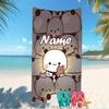 Customizable personalized beach towels Bubu Dudu themed designs.Suitable for the beach, yoga, sports;ideal as beach accessories