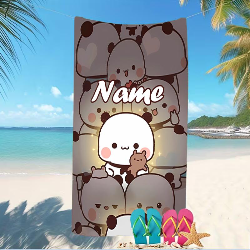 Customizable personalized beach towels Bubu Dudu themed designs.Suitable for the beach, yoga, sports;ideal as beach accessories