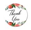 Darling Souvenir Pack Of 45 Pcs Round Chrysanthemum Floral Border Black Thank You Stickers-1.6