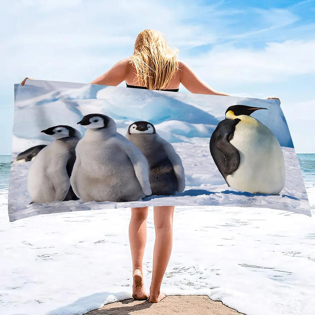 Asciugamani da Spiaggia Uccello Pinguino Asciugatura Rapida Microfibra Morbido e Assorbente Asciugamano da Bagno Viaggio Outdoor Asciugamano da Spiaggia Sovradimensionato Senza Sabbia