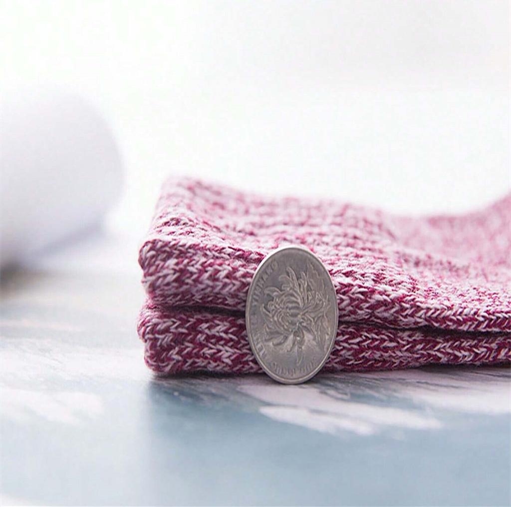 Women's Winter Wool Lined Socks Thickened Warm Middle Calf Floor Socks Stitched Outside Trade Towel Socks Short Tube Hosiery