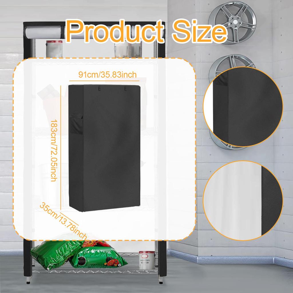Shelf Cover 420D Oxford Cloth Dustproof Heavy Duty Storage Wire Rack Cover for Office Home Garage Outdoor Indoor Storage