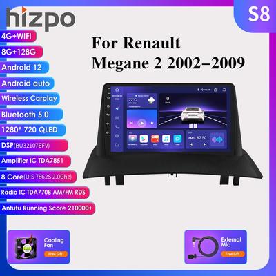 7862 System 2din Android Autorádio pro Renault Megane 2 2002-2009 Autorádio Multimediální Video přehrávač Inteligentní obrazovka GPS Nav hlavní jednotka Carplay 4G