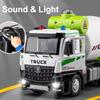1:24 Mixer Truck Container Car Toy Model Alloy Diecast Doors Opened Sound Light Engineering Vehicle Models Gift for Kids