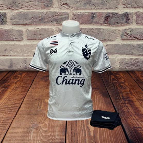 THAILAND National Football Soccer Training JERSEY CHEER Fan Version Quick Dry Shirt Mandarin Collar Short Sleeve Uniform Elephant Logo Sport Outdoor