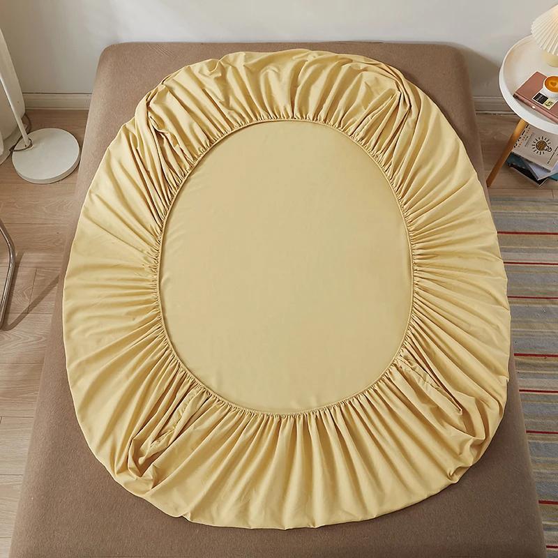 White Fitted Bed Sheets Elastic Mattress Cover Band Anti-slip Adjustable Single Double Bed Covers Pad Protector King 160/180x200