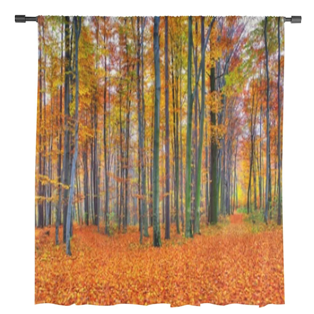 Schöne Herbstwaldlandschaft, durchsichtige Vorhänge, Schlafzimmer, Voile-Vorhang, Wohnzimmer, Fenster, durchsichtige Vorhänge, Küche, Tüllvorhänge