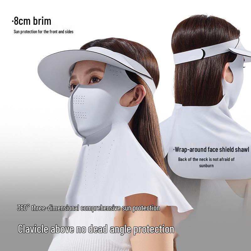 Women's UV Protection Facekini Hat with Neck Guard