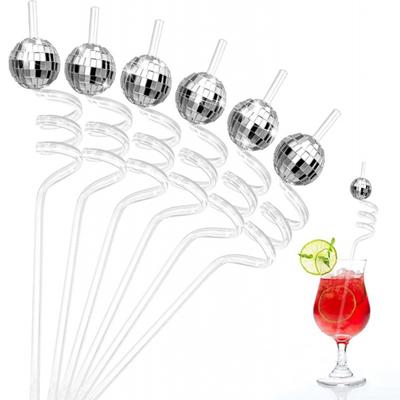 6 Stück Trinkhalm Kugel Deko Glänzend Lebensmittelqualität BPA-frei Hitze